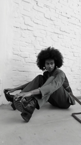 Bold color fashion editorial photographed in a raw studio setting by Berlin photographer Miriam Dang 