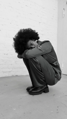 Bold color fashion editorial photographed in a raw studio setting by Berlin photographer Miriam Dang 